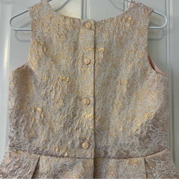 Carter's Elegant Gold and Cream Embossed Floral Dress Girl’s 4T - Picture 8 of 16